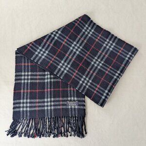 Burberrys Cashmere Scarf Blue – Unisex – Classic Check – Elegant Style